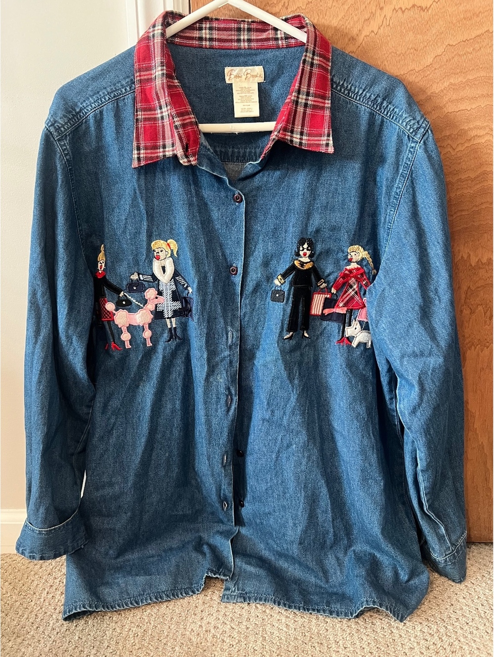 Vintage Denim Embroidered Fashion Button Down Shirt